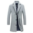 thumbnail image 1 of Hontri Men's Blazers & Suit Jackets Men's Plus Size Fall and Winter Jacket Lapel Long Sleeve Padded Leather Jacket Vintage Coat Jacket Grey 4Xl, 1 of 3