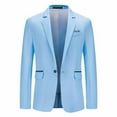 thumbnail image 1 of Hontri Men's Blazers & Suit Jackets Mens Suit Slim Fit One Button Solid Tuxedo Acket Business Suits Wedding Party Homecoming Suits for Men Sky Blue M, 1 of 2