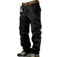 thumbnail image 1 of Hontri Men's Cargo Pants Men's Cargo Pants Cargo Trousers Hiking Pants 8 Pocket Plain Comfort Breathable Outdoor Daily Going Out Cotton Fashion Casual Pants Black 44, 1 of 8