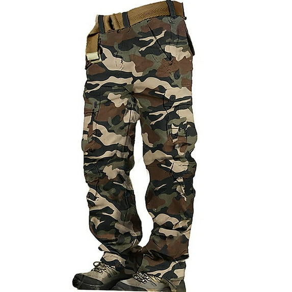 Hontri Men's Cargo Pants Men's Cargo Pants Cargo Trousers Hiking Pants 8 Pocket Plain Comfort Breathable Outdoor Daily Going Out Cotton Fashion Casual Pants 38