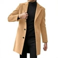 thumbnail image 1 of Hontri Men's Casual Jackets Men Slim Winter Coat Lapel Collar Long Sleeve Padded Leather Jacket Vintage Thicken Coat Sheepskin Jacket Khaki 3Xl, 1 of 7