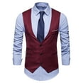 thumbnail image 1 of Hontri Men's Outerwear Vests Summer New Men's Solid Suit Vest British Slim Fit Large Sweetheart Formal Vest Red M, 1 of 7
