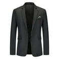 thumbnail image 1 of Hontri Men's Suit Slim Fit Deals under $15, Mens Suit Slim Fit One Button Solid Tuxedo Acket Business Suits Wedding Party Homecoming Suits for Men Black M, 1 of 4