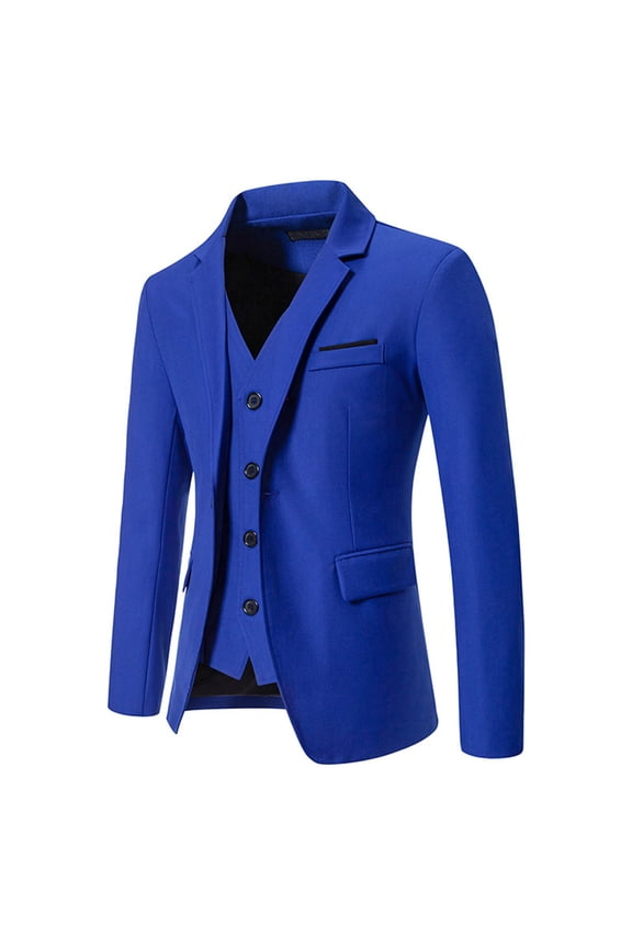 Men's Suit Slim Fit , Men's Casual Suit Jackets 1 Button Lightweight Sport Coats Blue 3Xl