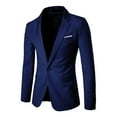 thumbnail image 1 of Hontri Men's Suit Slim Fit , Men's Suit Jacket One Button Slim Fit Sport Coat Business Daily Blue 6Xl, 1 of 5