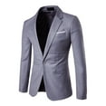 thumbnail image 1 of Hontri Men's Suit Slim Fit , Men's Suit Jacket One Button Slim Fit Sport Coat Business Daily Gray L, 1 of 5