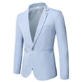 thumbnail image 1 of Hontri Men's Suit Slim Fit , Mens Open Slim Fit One Button Solid Color Suit Jacket Blue M, 1 of 8