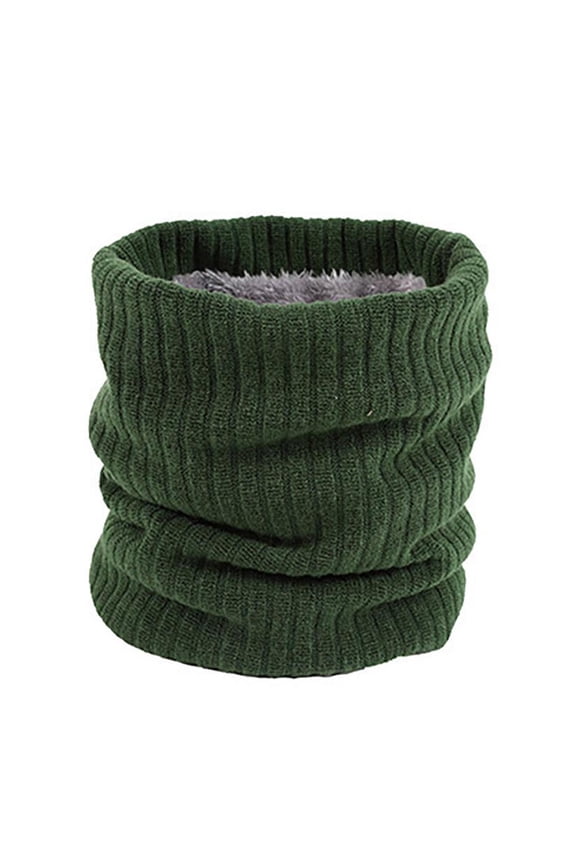 Neck Gaiter Winter Scarf Men Women Warm Knitted Scarves Wool Thick Neck Warmers for Women Green