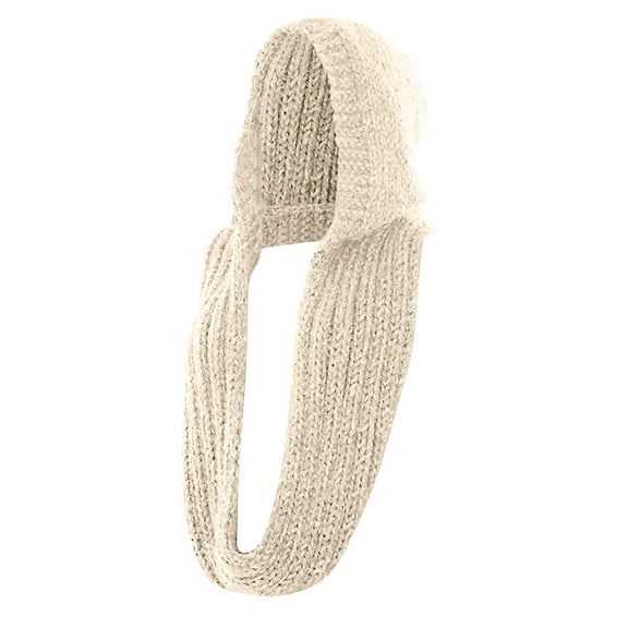 Hontri Neck Warmer Men 5 Colors Autumn Winter Women Outdoor Thick Outdoor Warm Keeping Solid Color Soft Casual Knitted Hooded Scarf 1 Hooded Scarf Beige