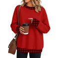 thumbnail image 1 of Hontri Oversized Sweatshirts for Women Crewneck 2026 Fall Outfits Long Sleeve Pullover Sweatshirt, Soft Loose Basic Tops, Casual Lounge Work Daily Wear, Fashion Travel Clothes Red 3Xl, 1 of 6