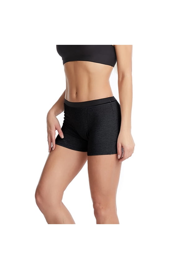 Physiological Underwear Four-Layer Leak-Proof Sanitary Napkin-Free Menstrual Period Pants Sports Physiological Pants Women's Boxer Pants | Women's Underwear Clearance! Black M