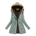 thumbnail image 1 of Hontri Plus Size Coat for Women On Sales, Women's Warm Thickened Overcoat Warm Trendy Winter Fashion Lined Hooded Snow Coat Jacket Outwear B,C,F,I, 1 of 8