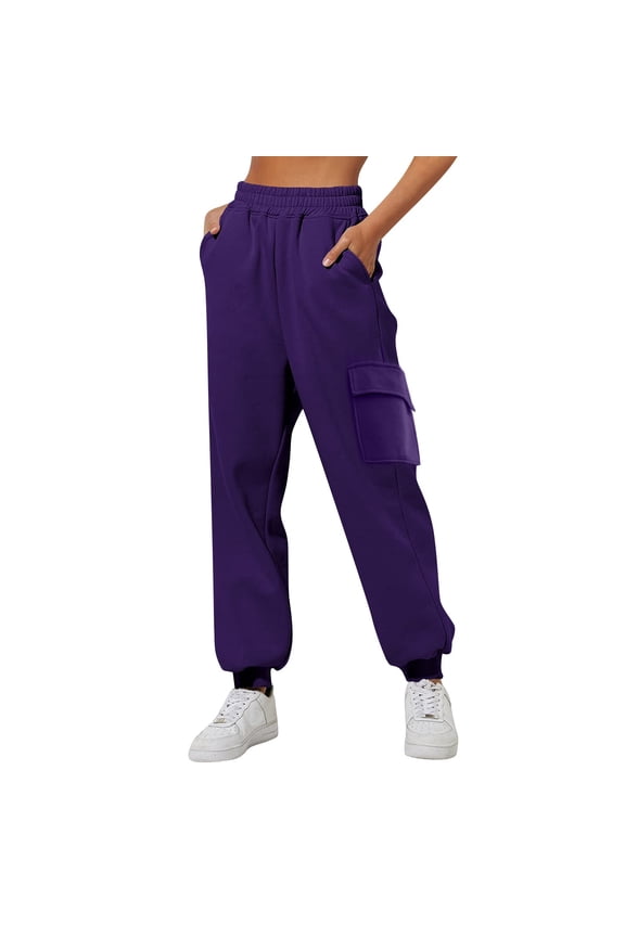 Plus Size Pantsuits for Curvy Women Clearance! Women's Thin High Waisted Loose Sweatpants Comfortable High Waisted Pants with Pockets Casual Sweatpants Purple