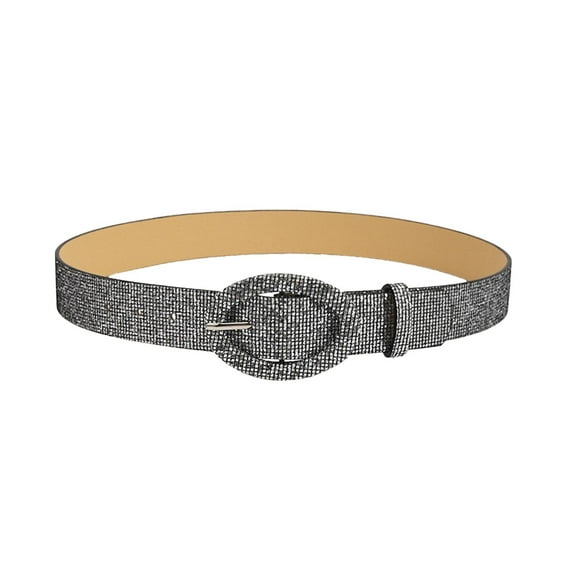 Hontri Pu Belt in Clearance, Women with Pants Shirt Sunword Buckle Bright Pu Belt, Female Grey One Size