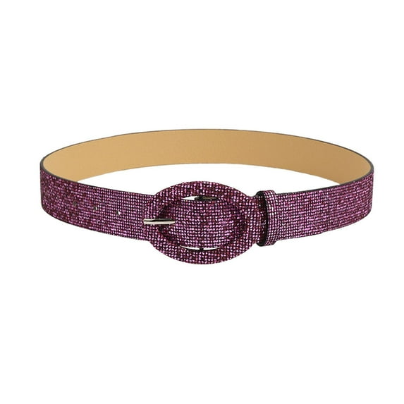 Hontri Belt in Sale, Women's Trousers Shirt Sun Button Glossy Pu Belt Fashion Belts for Jeans Pants Red