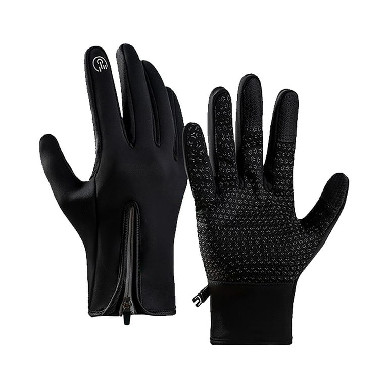 Hontri in Sale Men s Extra Large Winter Gloves Touch Screen Warm Gloves Zipper Adjustable Snow Gloves Fully Non Slip Outdoor Gloves Women s Winter