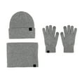 thumbnail image 1 of Hontri Hat Gloves Scarf Set Women Women&Men Autumn Winter Warm Cute Wool Hat Scarf Gloves Three Winter Snow Knit Cap Screen Mittens Scarves Sets Young Women Gift Ideas Dark Gray, 1 of 4