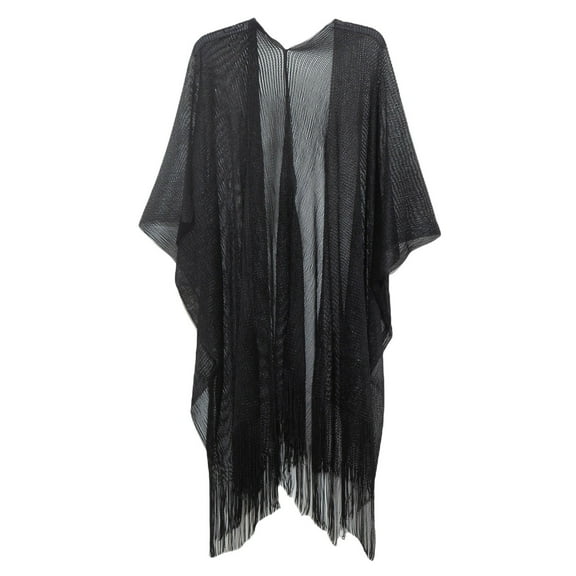 Hontri Scarf Shawl in Sale, Women's Solid Color Summer Transparent Thin Shawl with Filigree Tassels on Cuffs Shawl Wraps for Women Multicolor