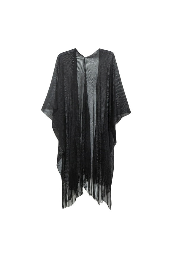 Scarf Shawl in Sale, Women's Solid Color Summer Transparent Thin Shawl with Filigree Tassels on Cuffs Shawl Wraps for Women Multicolor