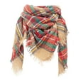 thumbnail image 1 of Hontri Scarf in Clearance, Ladies' Plaid New Thorn Square Scarf Ladies' Plaid Triangle Scarf, Female Coffee A, 1 of 7