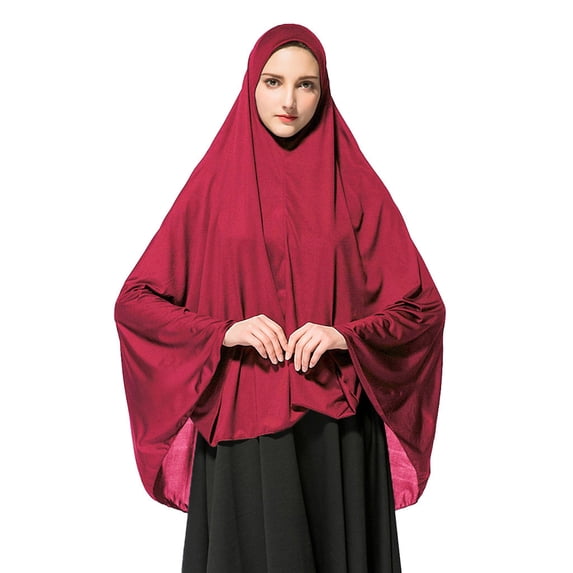 IDALL Scarf for Women,Scarves for Women Lightweight Women's Khimar Ready to Wear Long Hijab with Under Scarf Neck Scarf,Travel Scarf Wine