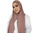 thumbnail image 1 of Hontri Scarf on Sale, Muslim Hijab Solid Color Long Scarf Scarf Cotton Scarf Women Fashion Beanie Headwrap Sleep Hat Khaki, 1 of 4