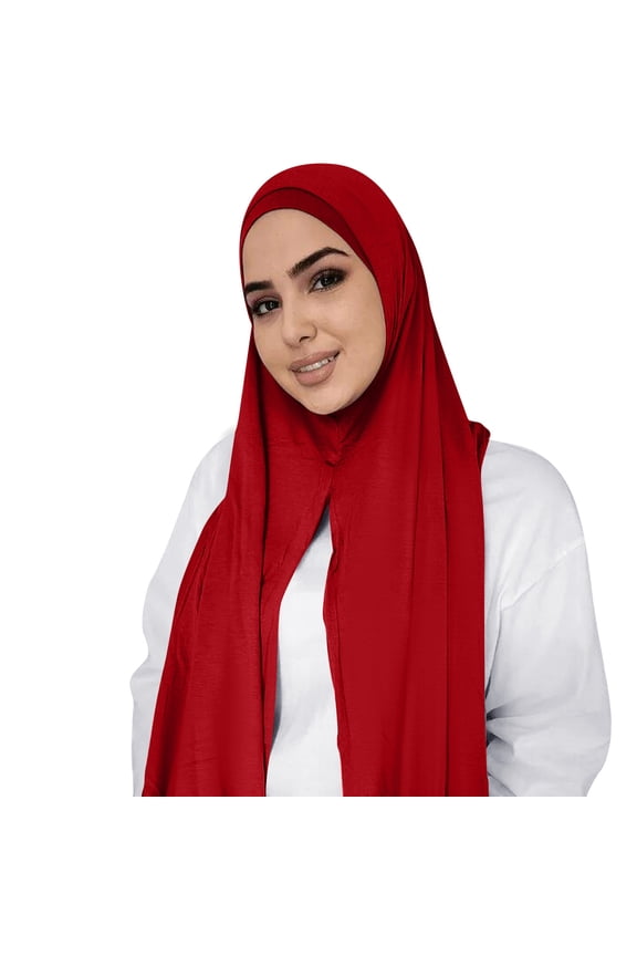 Scarf on Sale, Muslim Hijab Solid Color Long Scarf Scarf Cotton Scarf Women Fashion Beanie Headwrap Sleep Hat