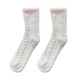 thumbnail image 1 of Hontri Scrunch Socks Clearance! Fashion Keep Warm Women Fashion Patchwork Ladies Patchwork Thick Socks White Slouch Socks for Women Under $5, 1 of 2