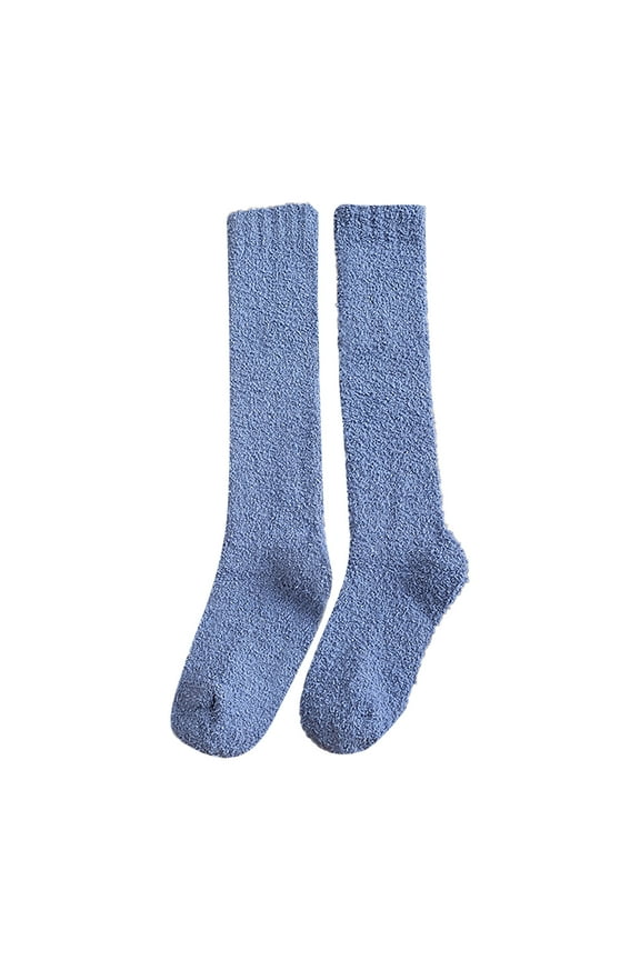 Scrunch Socks Clearance! Winter Women Coral Fleece Socks Middle Tube Sleeping Home Solid Calf Socks White Slouch Socks for Women Under $5