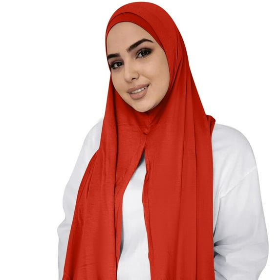 Hontri Shawls for Women Muslim Head Scarf Solid Color Long Scarf Wrap Scarves Cotton Scarf for Women Fashion Scarf for Women Orange
