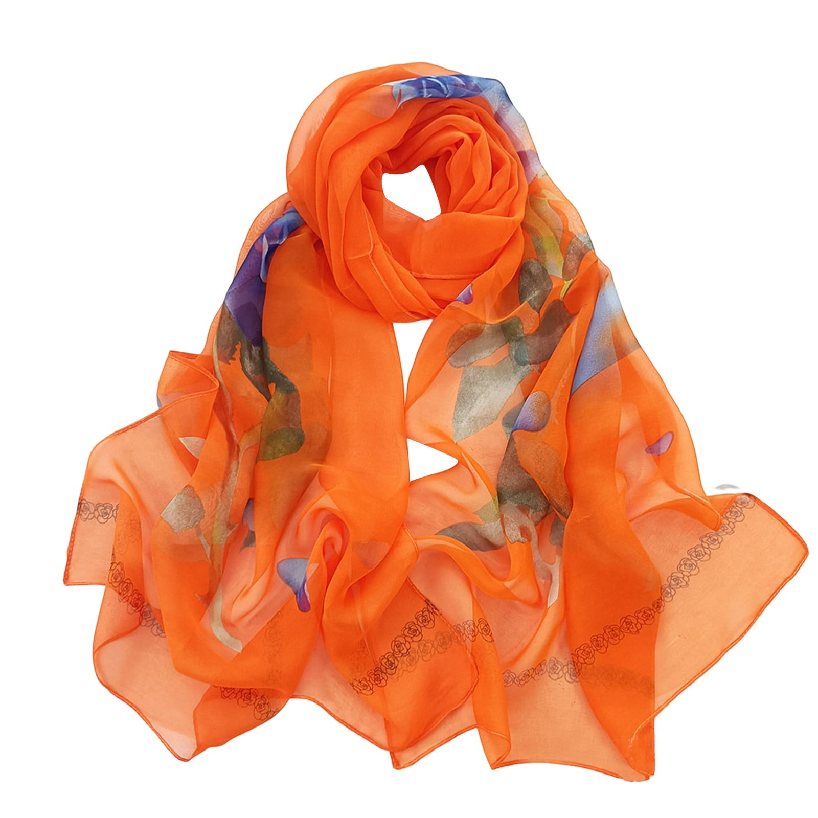 Silk Scarf for Women, Orange Silk Scarf, Neck Scarf, the