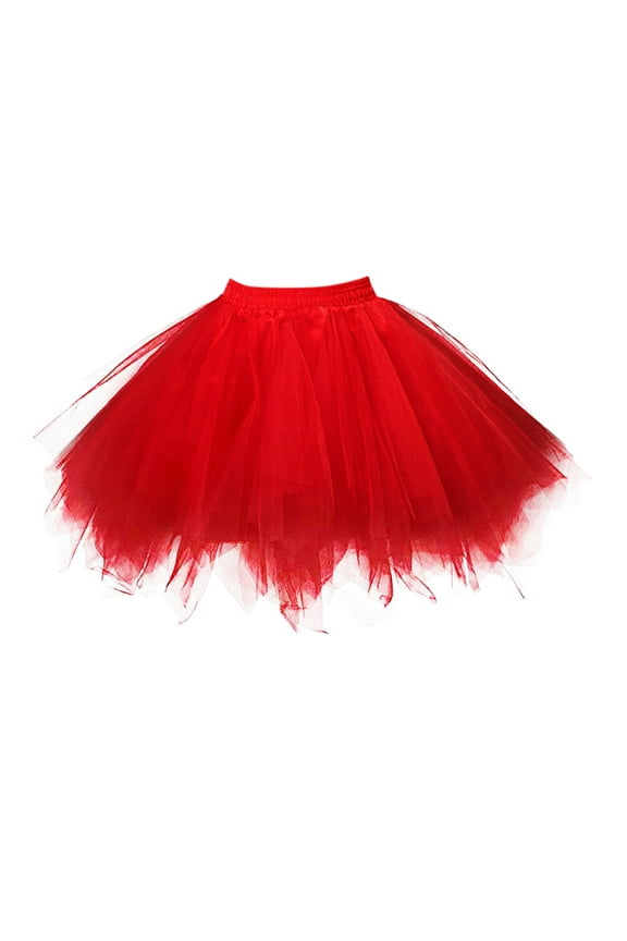 Skirt, Woman Tutu Skirt Princess Puffy Irregular Color Skirt Halloween Skirt Support Rock Festival Skirt Red 1 Xl