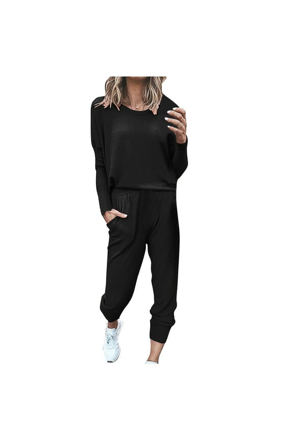 Hontri Sleepwear for Women -To All A Good Night,Women's Home Two Piece Long Sleeve Blouse Long Pants Pajamas Casual Sets