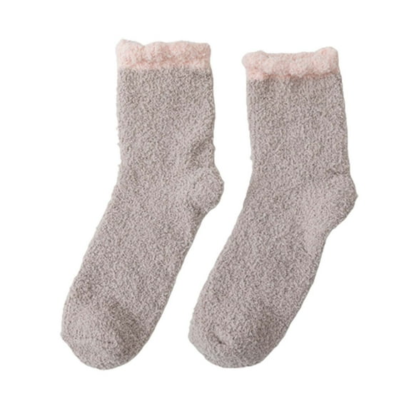Hontri Slouchy Socks for Women Fuzzy Socks for Women with Grips Plush Fuzzy Socks Sleep Cozy Socks Sleep Socks Winter Soft Sock Boot Socks for Women Khaki