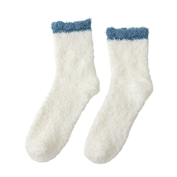 Hontri Slouchy Socks for Women Fuzzy Socks for Women with Grips Plush Fuzzy Socks Sleep Cozy Socks Sleep Socks Winter Soft Sock Boot Socks for Women White