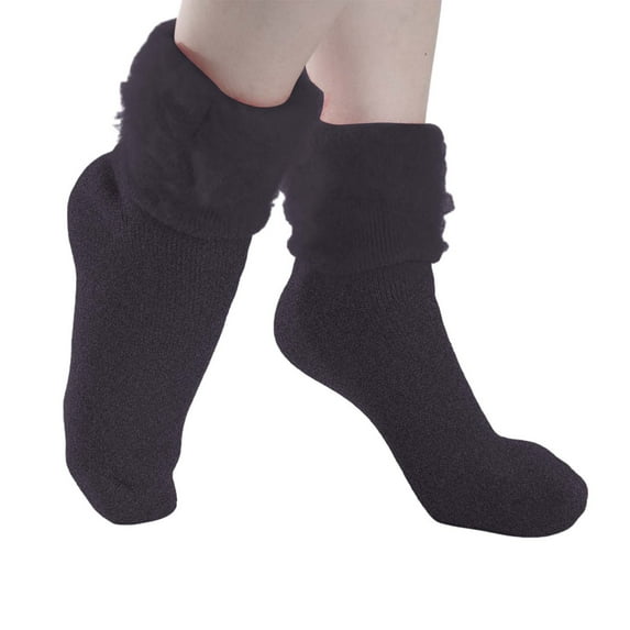 Hontri Sock Slippers in Sale, Women's Fashion Multicolor Solid Color Comfort Socks Winter Fleece Warm Socks Grip Socks Dark Gray
