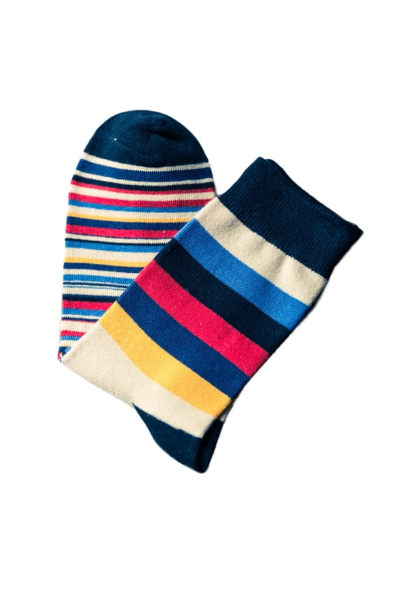Socks in Sale, Men's Colorful Autumn Fashion Colorful Striped Socks Mid-Calf Casual Cotton Socks 1 Pair of Socks