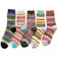 thumbnail image 1 of Hontri Socks in Sale, Vintage Crew Pack Winter Socks Thick Wool 5 Piece Women's Thermal Socks 5 Pair Socks, 1 of 9