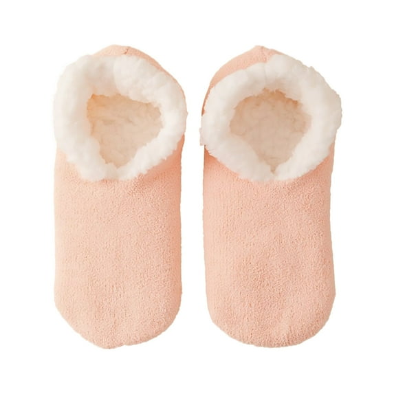 Hontri Socks in Sale, Women's Winter Super Thick Couples Home Short Shoes and Socks Lamb Wool Warm Plush Floor Socks 1 Pair of Socks Pink
