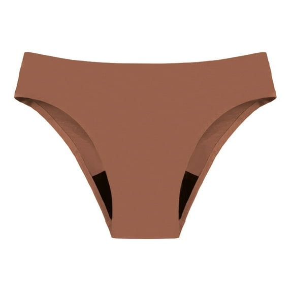 Hontri Solid Color Physiological Underwear Seamless Swimming Trunks | Women's Swimming Trunks Clearance! Coffee S