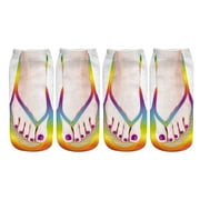 Hontri Stockings in Sale, Two Pairs of 3D Pattern Nail Art Print Socks Flip Flops Fun Hidden Running Socks Women's Personalized 2 Pairs of Socks Beige