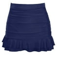 thumbnail image 1 of Hontri Swimwears Tankinis Set, Women Skirted Bikini Bottom High Waisted Shirred Bottom Ruffles Swimwear Navy S, 1 of 8