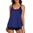 thumbnail image 1 of Clearance! Hontri Tankini Swimsuits for Women Swimwear Control Flowy Tank Two with Boyshorts Top Tummy Bathing for Women Suits Swimsuits Swimwears Tankinis Set Blue,Xxl, 1 of 10
