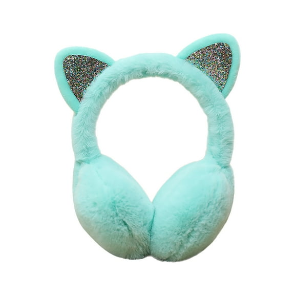 Hontri , Thinking Girls Ears Super Soft Cat Earmuffs Women Winter Warm Ears Winter Warm Ears Women Classic Fleece Unisex Winter Warm Earmuffs Women Girls Cold Weather Home Color Mint Green