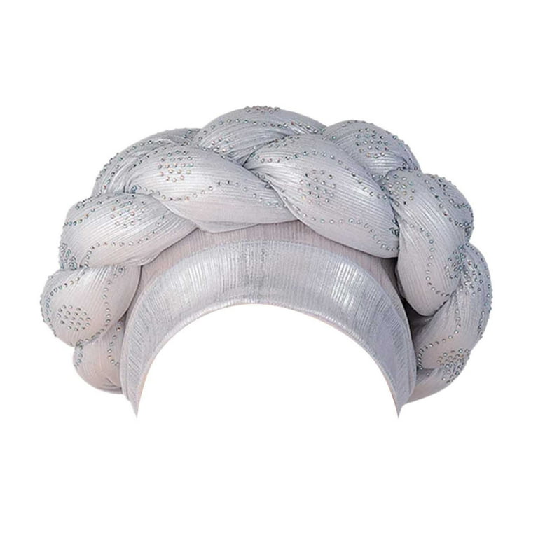 Silver Sequin Womens Stretch Turban Headwrap Chemo Head Scarf Black Hat Headwear Silver Sequin Womens Stretch Turban Headwrap Chemo Head Scarf Black Hat Headwear