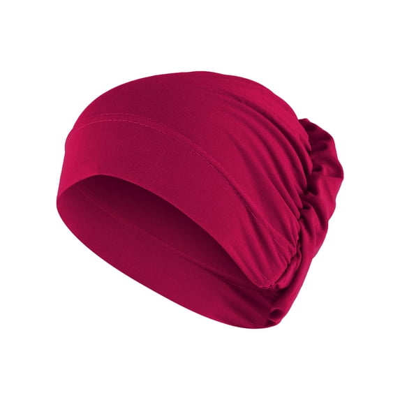Hontri Turban Cap Head Wraps in Sale, Women's Solid Color Beaded Hat Muslim Ruffle Cancer Chemotherapy Hat Wrap Hat Chemo Head Wraps