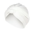 thumbnail image 1 of Hontri Turbans for Women Fashion in Sale, Womens Solid Color Indian Hat Muslim Ruffle Cancer Chemotherapy Beanie Turban Scarf Hat Hijab Scarf for Women White, 1 of 2