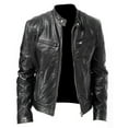 thumbnail image 1 of Hontri Vintage Cool Jacket Leather Collar Club Coat Polyester Slight Stretch,( Men's), 1 of 6
