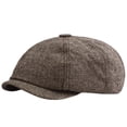 thumbnail image 1 of Hontri Visors in Sale, Black Herringbone Newsboy Baker Boys Tweed Flat Cap Men's Gatsby Hat A Hat Coffee, 1 of 2