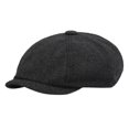 thumbnail image 1 of Hontri Visors in Sale, Black and Gray Herringbone Newsboy Baker Boys Tweed Flat Hat Men's Gatsby Hat A Hat Black, 1 of 3